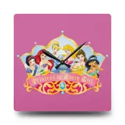 Acrylic Wall Clock Featuring Cinderella, Belle, Ariel, Jasmine, Sleeping Beauty
