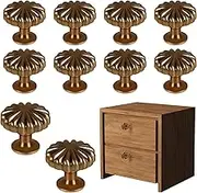 10 Pcs Vintage Knobs Decorative Knob Creative Cabinet Drawer Pulls Furniture Decorative Pull Tool with Mounting Screws Retro Round Drawer Pull Knobs Handles for Dresser Wardrobe (Coffee Color)