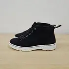 Dr Martens Coburg Navy Brown Canvas Moha Low Top Trainers Shoes White Sole Uk 6