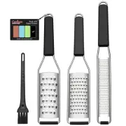 Lemon Zester Grater Three-piece Suit - Heavy Duty Kitchen Tool for Parmesan C...