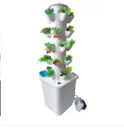 White Hydroponic Tower Garden Growing System Kit 5-Hole 5 Tiers 25 Plants with T