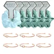 12 Pcs Bridesmaid Proposal Gifts Bridesmaid Hair Scrunchies Knotted Bracelets