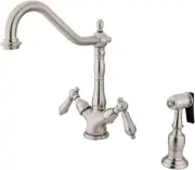 Kingston Brass KS1238ALBS Heritage Deck Mount Kitchen,Brass Sprayer-STAIN NICKEL