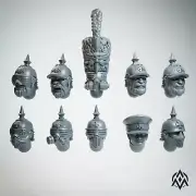 Arcamundi - Prussian Dieselpunk Heads x10 - Trench Crusade
