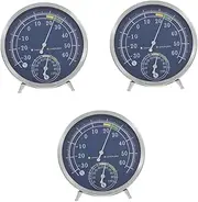 3pcs High Precision Analog Thermometer Hygrometer Wall-Mounted or Tabletop Fahrenheit for Home and Greenhouse