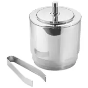 NEW Georg Jensen Manhattan Stainless Steel Bucket & Tongs 2pce