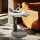 Antique Sofa Side End Table Saddle Leather Stitching Top Accent Table Furniture