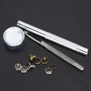 120 Set Brass Rivet Kit Leather Snap Fasteners Button Craft Clothing Accessories