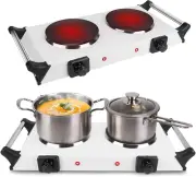 2000W Hot Plate,Portable Electric Stove Countertop Double Burners W/5 Level Temp