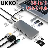 在飛比找PChome24h購物優惠-UKKO 平板/筆電100W HDMI轉接/讀卡/網路 10