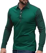 [Generic] Cotton Summer Tops Men Autumn Casual Long Sleeve Button Solid Color Long Sleeve T Shirt Top Active Wear Top