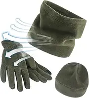 [Generic] Winter Hats Three Piece Set | Warm Cold Weather Scarves Scarf | Simple Fashion Multi-Functional Winter Accessory for Cycling Snowboarding Skating