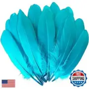 100pcs Turquoise Goose Feathers 6-8 Inch for Crafts Wedding Party Decorations