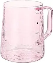 GLEAVI 1Pc Borosilicate Glass Coffee Pot Graduated Coffee Jar with Ergonomic Handle for Home Cafe and Dessert Shops Heat and Cold Resistant Milk Container