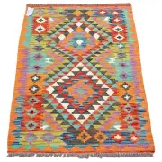 Afghan Handmade Wool Kilim Rug - 119cm X 93 cm, Flat Woven Floor Rug