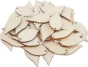 Generic Wood Slices,50pcs Wooden Leaf Wood Leaves Slices Mini Leaf Embellishments