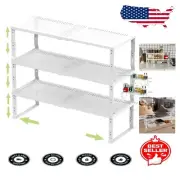 Expandable & Adjustable 3-Pack Spice Rack Shelf - Perfect for Kitchen & Bathroom