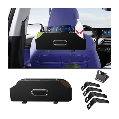 Car Seat Back Organizer with Cup Holder and Tissue Box, Headrest Hanging Stor...