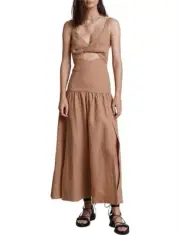 BNWT BEC & BRIDGE CAMEL ALAMOS MIDI DRESS - SIZE 12 AU/8 US (RRP $350)