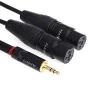 XLR to 3.5mm Splitter Cables, 1/8Inch TRS Stereo Male to Two XLR Female Inter...