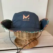Mission Cooling Engine Bucket Hat Wet To Cool UPF 50 Dusty Blue Tropical Foliage