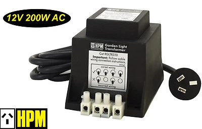 HPM 12V AC 200W Weatherproof Garden Light Stepdown Transformer IP56