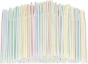 SAEROWELL 600PCS Multi-Color Reusable Plastic Straws, 8-Inch, Eco-Friendly, Suitable for All Kinds of Drinks
