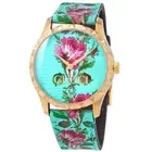 Gucci G Timeless Floral Turquoise Dial Turquoise Womens Watch - YA1264085