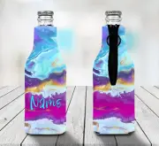 Agate Personalised Stubby Holder Zip Up Bottle Cooler Collapsible