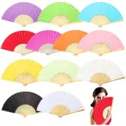 1-12PCS Hand Held Folding Fan Chinese Style Paper Fans Wedding Party Decor Gift