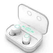 Mini Portable TWS bluetooth 5.0 Wireless Earbuds Smart Touch IPX7 Waterproof 3600mAh Power Bank Earphone with Mic WHITE COLOR