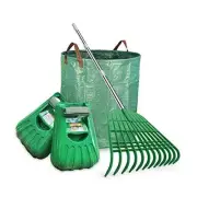 Large Leaf Scoop & 12 Tines Gardening Leaf Rake Set, Comes with Scoop & Rake