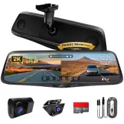 OEM 2K Rear View Mirror Camera,10" Mirror Dash Cam with Detached Front Backup...