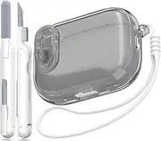 [MHYALUDO] Airpods Pro 2nd Generation Case with Secure Lock, Compatible with Airpods Pro Case 2nd/1st Gen (2023/2022/2019), Clear Soft TPU Transparent Military Grade Shockproof Case, Crystal Black