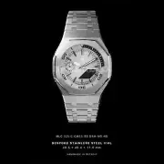 MLC Bespoke White/Silver Custom Casio G-Shock GA2100 Mod Watch Casioak Gift Man
