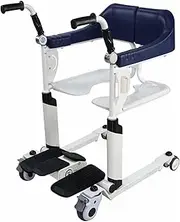 Rolling Walkers Self-Service Patient Lift Transfer Machine Bedside Commode for Nursing Paralyzed Elderly Shower Chair with 180° Split Seat Self-Propelled Wheelchair