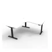 1800Mm Corner Workstation Natural White And Black