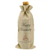 Cake Pattern Wine Bags W/ Drawstrings for Weddings Christmas Home Storage Khaki