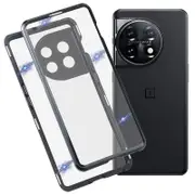 Magnetic Metal Tempered Glass Phone Case For Oneplus 11-yezi Black