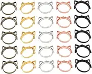 [TEHAUX] Diy Jewelry Bezel Kit 25pcs Alloy Frames Hollow Jewelry Frames Craft Supplies for Diy Projects