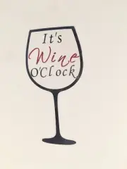 It’s Wine O’Clock Black Red Wine Glass Decal Wall Decal Wine Themed Decor Gift
