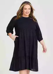 ts Taking Shape Dress Size 16 Cotton Gingham Shirred style NWT