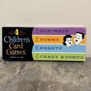 Vtg Thinkfun 4 Childrens Card Games - Crazy Eights Hearts Old Maid Rummy NOS
