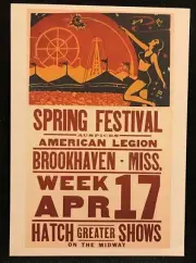 2001 Spring Festival Brookhaven Hatch Show Print Reproduced as Postcard