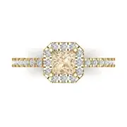 1.40 Princess Cut Natural Morganite Promise Bridal Wedding Ring 14k Yellow Gold