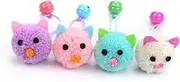 PENIKOKO 5pcs Adorable Plush Cat Molar Mouse Head Design with Sound Safe for Pet Chewing and Playing Reduces Boredom Interactive Cat Teaser for All Random Color