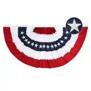 FLAGWIN Bunting Flags for Outside 3x6 FT, Embroidered American Flag Bunting, ...