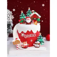 在飛比找ETMall東森購物網優惠-圣誕節烘焙蛋糕裝飾滑雪雪橇圣誕老人雪人麋鹿玩偶擺件圣誕樹插牌