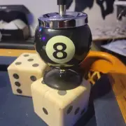 Retro Style Push Down Spin Top 8 Ball Ashtray