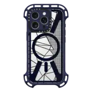 iPhone 16 Pro Ultra Bounce Case MagSafe Compatible Ab Outline Grid on Side Black Transparent